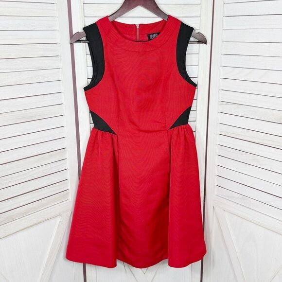 Prabal Gurung Target Colorblock Fit And Flare Sleeveless Party Mini Dress Red 2 - Picture 9 of 14